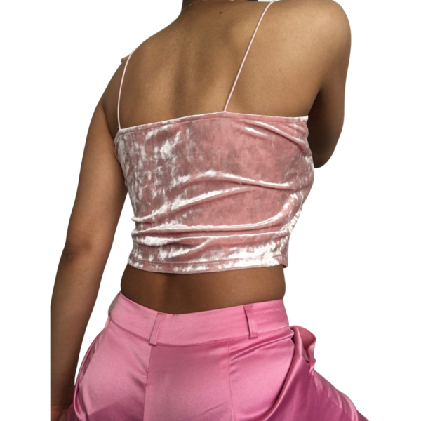 Velvet Square Halter Strap Top - Image 4